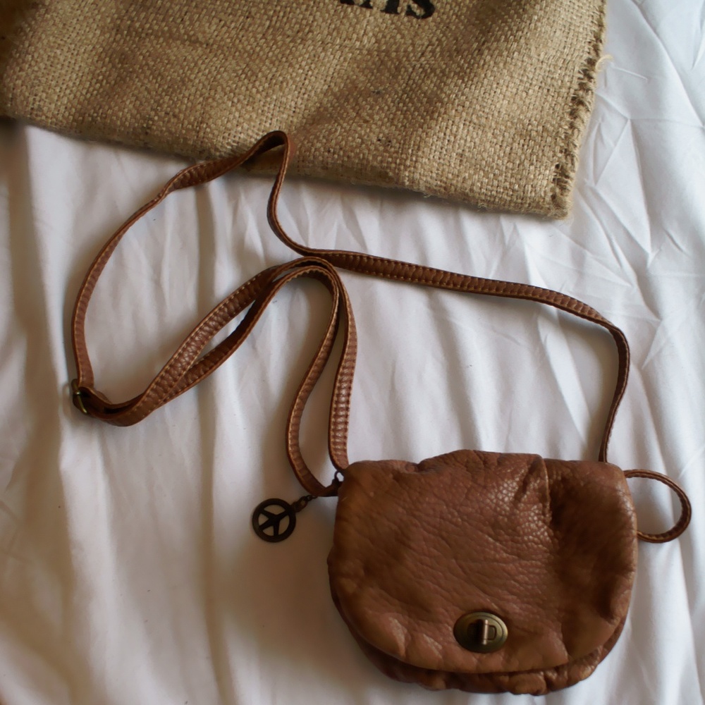 small leather side purse